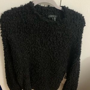 Black furry sweater